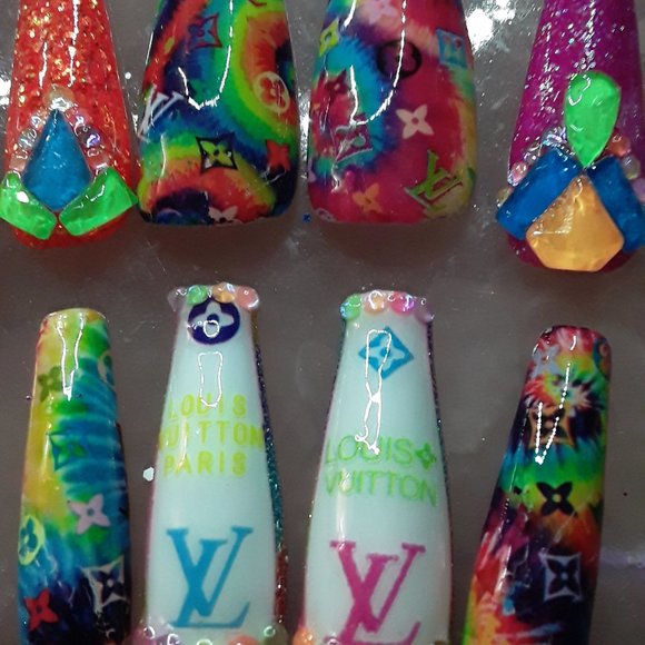 Handmade Hard Gel XL Coffin Press On Nails - Picture 4 of 9